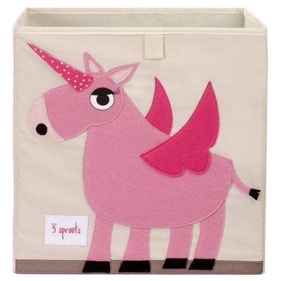3 Sprouts Aufbewahrungsbox - 33 x 33 cm - Einhorn