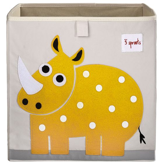 3 Sprouts Aufbewahrungsbox - 33 x 33 cm - Nashorn