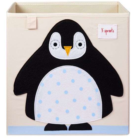 3 Sprouts Aufbewahrungsbox - 33 x 33 cm - Pinguin