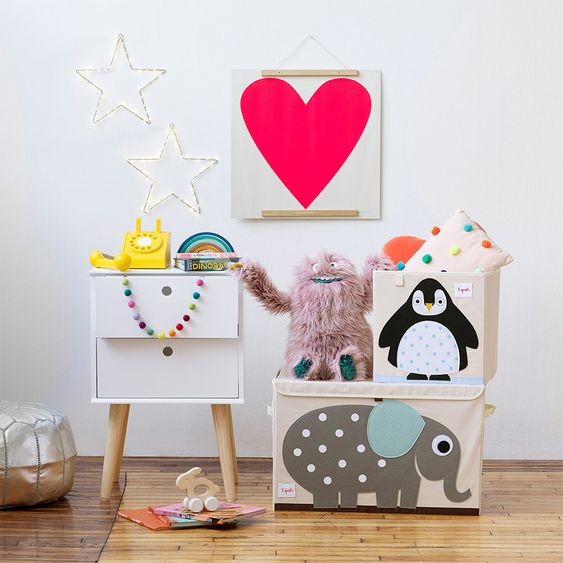 3 Sprouts Aufbewahrungsbox - 33 x 33 cm - Pinguin