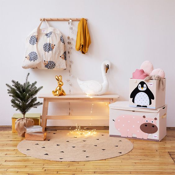 3 Sprouts Aufbewahrungsbox - 33 x 33 cm - Pinguin