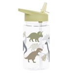 Trinkflasche mit Trinkhalm - Dinosaurier