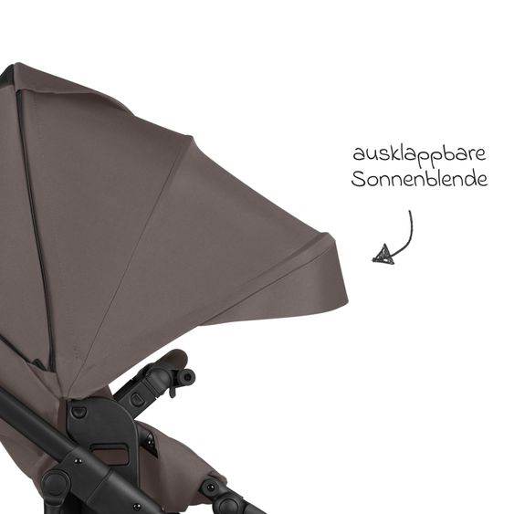ABC Design Set passeggino 13 pz. Salsa 5 Air Starter Set con Seggiolino auto per neonati, Navicella, Seggiolino Sportivo, Adattatore, Borsa fasciatoio, Sacco coprigambe, Clip magnetica, Coperta, Protezione pioggia & Zanzariera - Marrone