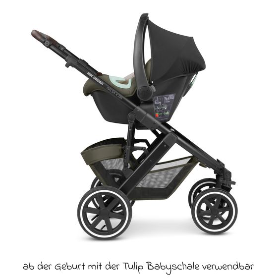 ABC Design Set passeggino combinato 13 pz. Salsa 4 Air Starter Set incl. Navicella, Seggiolino Sportivo, Tulip, Adattatore, Borsa Fasciatoio Urban, Sacco Coprigambe, Bavaglini, Clip Magnetica, Coperta, Copertura Pioggia & Zanzariera - Pure Edition - Wheat