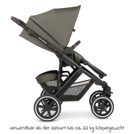 ABC Design Set passeggino combinato 13 pz. Salsa 4 Air Starter Set incl. Navicella, Seggiolino Sportivo, Tulip, Adattatore, Borsa Fasciatoio Urban, Sacco Coprigambe, Bavaglini, Clip Magnetica, Coperta, Copertura Pioggia & Zanzariera - Pure Edition - Wheat