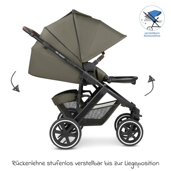 ABC Design Set passeggino combinato 13 pz. Salsa 4 Air Starter Set incl. Navicella, Seggiolino Sportivo, Tulip, Adattatore, Borsa Fasciatoio Urban, Sacco Coprigambe, Bavaglini, Clip Magnetica, Coperta, Copertura Pioggia & Zanzariera - Pure Edition - Wheat