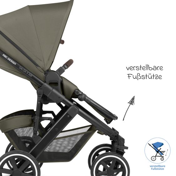 ABC Design Set passeggino combinato 13 pz. Salsa 4 Air Starter Set incl. Navicella, Seggiolino Sportivo, Tulip, Adattatore, Borsa Fasciatoio Urban, Sacco Coprigambe, Bavaglini, Clip Magnetica, Coperta, Copertura Pioggia & Zanzariera - Pure Edition - Wheat