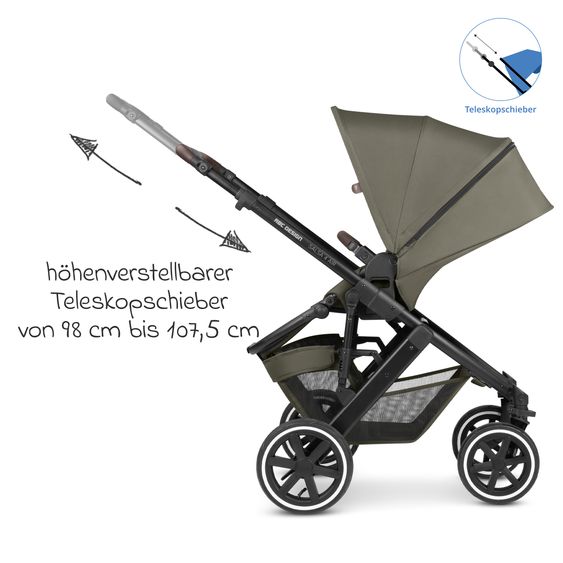 ABC Design Set passeggino combinato 13 pz. Salsa 4 Air Starter Set incl. Navicella, Seggiolino Sportivo, Tulip, Adattatore, Borsa Fasciatoio Urban, Sacco Coprigambe, Bavaglini, Clip Magnetica, Coperta, Copertura Pioggia & Zanzariera - Pure Edition - Wheat