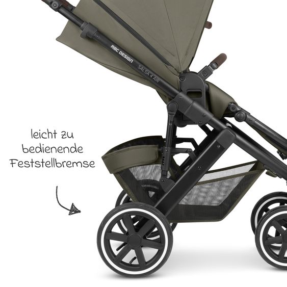 ABC Design Set passeggino combinato 13 pz. Salsa 4 Air Starter Set incl. Navicella, Seggiolino Sportivo, Tulip, Adattatore, Borsa Fasciatoio Urban, Sacco Coprigambe, Bavaglini, Clip Magnetica, Coperta, Copertura Pioggia & Zanzariera - Pure Edition - Wheat