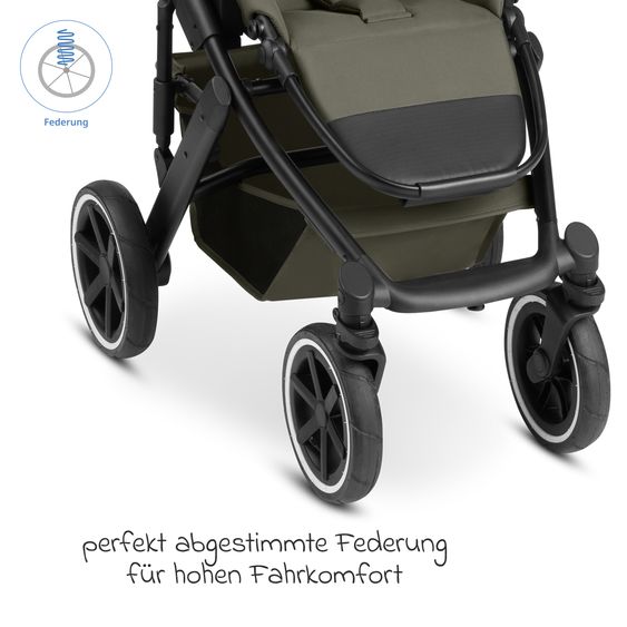 ABC Design Set passeggino combinato 13 pz. Salsa 4 Air Starter Set incl. Navicella, Seggiolino Sportivo, Tulip, Adattatore, Borsa Fasciatoio Urban, Sacco Coprigambe, Bavaglini, Clip Magnetica, Coperta, Copertura Pioggia & Zanzariera - Pure Edition - Wheat