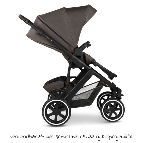 ABC Design 13-tlg. Kombi-Kinderwagen-Set Salsa 5 Air Starter Set inkl. Babywanne, Sportsitz, Tulip, Adapter, Wickeltasche Urban, Fußsack, Spucktücher, Magnetcilp, Decke, Regenschutz & Moskitonetz - Pure - Teddy