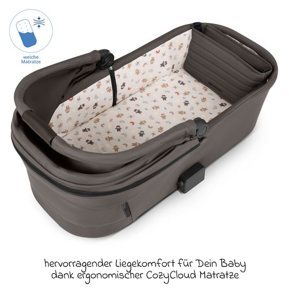 ABC Design 13-tlg. Kombi-Kinderwagen-Set Salsa 5 Air Starter Set inkl. Babywanne, Sportsitz, Tulip, Adapter, Wickeltasche Urban, Fußsack, Spucktücher, Magnetcilp, Decke, Regenschutz & Moskitonetz - Pure - Teddy