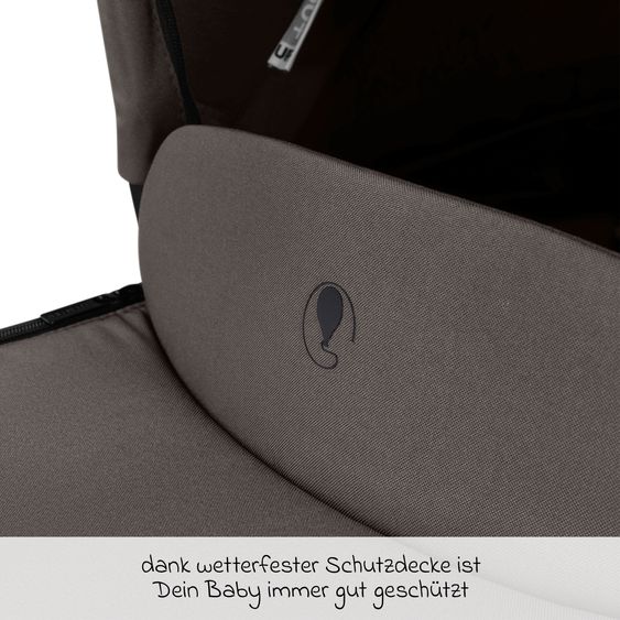 ABC Design 13-tlg. Kombi-Kinderwagen-Set Salsa 5 Air Starter Set inkl. Babywanne, Sportsitz, Tulip, Adapter, Wickeltasche Urban, Fußsack, Spucktücher, Magnetcilp, Decke, Regenschutz & Moskitonetz - Pure - Teddy