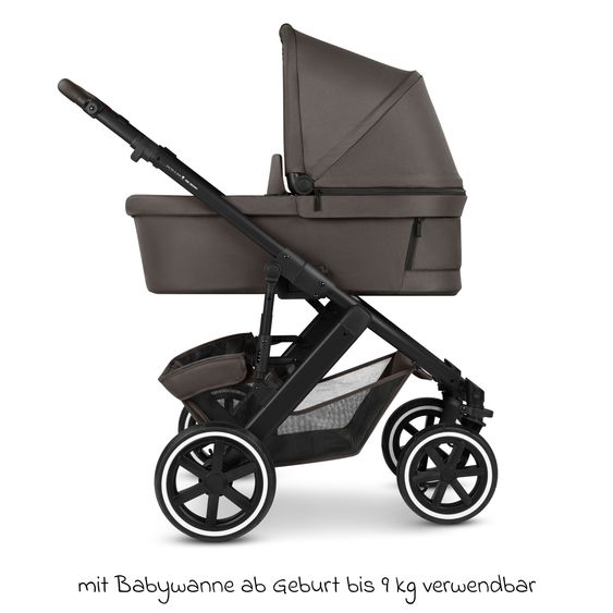 ABC Design 13-tlg. Kombi-Kinderwagen-Set Salsa 5 Air Starter Set inkl. Babywanne, Sportsitz, Tulip, Adapter, Wickeltasche Urban, Fußsack, Spucktücher, Magnetcilp, Decke, Regenschutz & Moskitonetz - Pure - Teddy