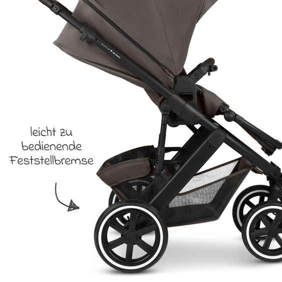 ABC Design 13-tlg. Kombi-Kinderwagen-Set Salsa 5 Air Starter Set inkl. Babywanne, Sportsitz, Tulip, Adapter, Wickeltasche Urban, Fußsack, Spucktücher, Magnetcilp, Decke, Regenschutz & Moskitonetz - Pure - Teddy