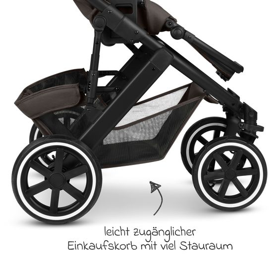 ABC Design 13-tlg. Kombi-Kinderwagen-Set Salsa 5 Air Starter Set inkl. Babywanne, Sportsitz, Tulip, Adapter, Wickeltasche Urban, Fußsack, Spucktücher, Magnetcilp, Decke, Regenschutz & Moskitonetz - Pure - Teddy