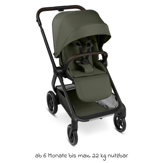 ABC Design 2in1 Kombi-Kinderwagen City Life bis 22 kg belastbar mit Babywanne,  wendbarer Sitzeinheit, Teleskopschiebr, Liegeposition, Adapter & Einkaufskorb für 10 kg - Avocado