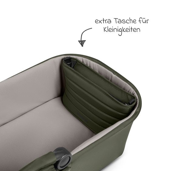 ABC Design 2in1 Kombi-Kinderwagen City Life bis 22 kg belastbar mit Babywanne,  wendbarer Sitzeinheit, Teleskopschiebr, Liegeposition, Adapter & Einkaufskorb für 10 kg - Avocado