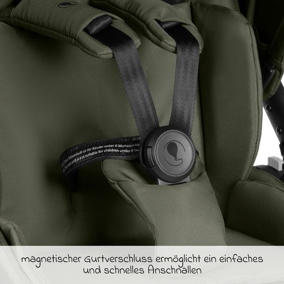 ABC Design 2in1 Kombi-Kinderwagen City Life bis 22 kg belastbar mit Babywanne,  wendbarer Sitzeinheit, Teleskopschiebr, Liegeposition, Adapter & Einkaufskorb für 10 kg - Avocado