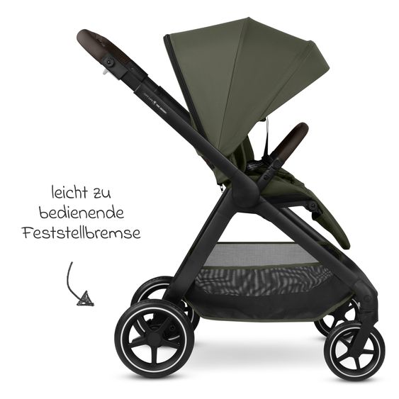 ABC Design 2in1 Kombi-Kinderwagen City Life bis 22 kg belastbar mit Babywanne,  wendbarer Sitzeinheit, Teleskopschiebr, Liegeposition, Adapter & Einkaufskorb für 10 kg - Avocado
