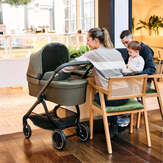 ABC Design 2in1 Kombi-Kinderwagen City Life bis 22 kg belastbar mit Babywanne,  wendbarer Sitzeinheit, Teleskopschiebr, Liegeposition, Adapter & Einkaufskorb für 10 kg - Avocado