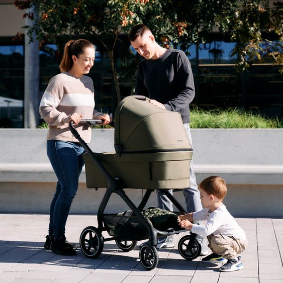 ABC Design 2in1 Kombi-Kinderwagen City Life bis 22 kg belastbar mit Babywanne,  wendbarer Sitzeinheit, Teleskopschiebr, Liegeposition, Adapter & Einkaufskorb für 10 kg - Avocado