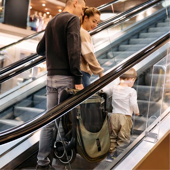 ABC Design 2in1 Kombi-Kinderwagen City Life bis 22 kg belastbar mit Babywanne,  wendbarer Sitzeinheit, Teleskopschiebr, Liegeposition, Adapter & Einkaufskorb für 10 kg - Nature