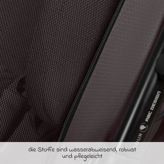 ABC Design 3in1 Bike Trailer & Stroller Tour 2 for 2 Children with Brake System, Comfort Seats, Drawbar, Coupling, Canopy with Mosquito Net, Rain & Sun Protection (up to 49 kg) - Falcon