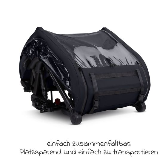 ABC Design 3in1 Fahrradanhänger und Kinderwagen Tour für 2 Kinder mit Bremssystem, Komfortsitze, Verdeck mit Moskitonetz, Regenschutz & Sonnenschutz (bis 49 kg) - Ink