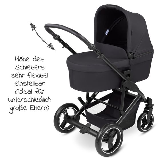 ABC Design 3in1 Kinderwagen-Set Catania 4 - Circle Edition - inkl. Babyschale Tulip, Babywanne, Sportwagen und Zubehör - Night