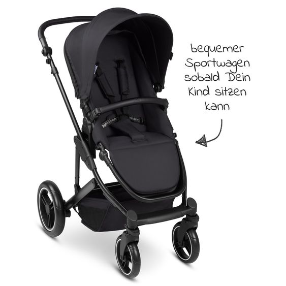 ABC Design 3in1 Kinderwagen-Set Catania 4 - Circle Edition - inkl. Babyschale Tulip, Babywanne, Sportwagen und Zubehör - Night