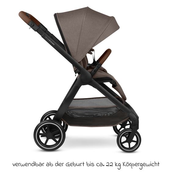 ABC Design 3in1 Kinderwagen-Set City Life -  inkl. Babywanne, Autositz Tulip Black, Sportsitz & Adapter - Nature