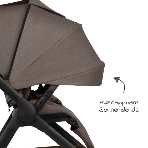 ABC Design 3in1 Kinderwagen-Set City Life -  inkl. Babywanne, Autositz Tulip Black, Sportsitz & Adapter - Nature