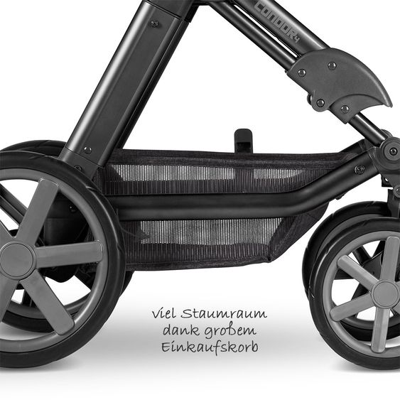 ABC Design Set passeggino Condor 4 3in1 - incluso marsupio Tulip e pacchetto accessori XXL - Street