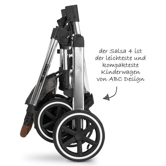 ABC Design 3in1 Kinderwagen-Set Salsa 4 Air - Diamond Edition - inkl. Babyschale Tulip & XXL Zubehörpaket - Asphalt