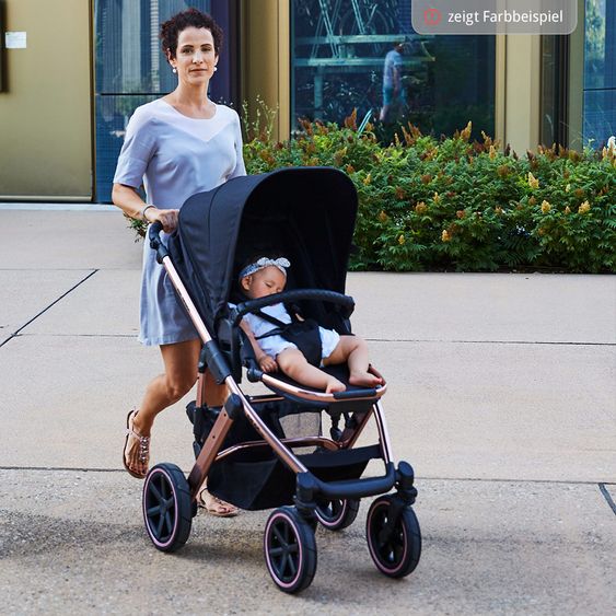 ABC Design 3in1 Kinderwagen-Set Salsa 4 Air - Diamond Edition - inkl. Babyschale Tulip & XXL Zubehörpaket - Champagne