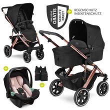 3in1 Stroller Set Salsa 4 Air - Diamond Edition - incl. Baby Car Seat Tulip & XXL Accessory Pack - Rose Gold