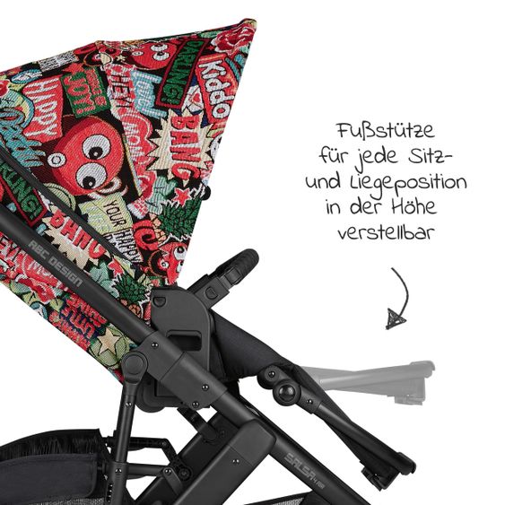 ABC Design 3in1 Kinderwagen-Set Salsa 4 Air - Fashion Edition Starter Set 13-teilig - Comic - inkl. Autositz Tulip & Zubehörpaket