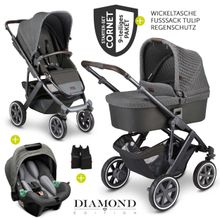 Set passeggino 3in1 Salsa 4 Air - Set iniziale Fashion Edition 9 pezzi - Cornet - incl. seggiolino auto Tulip e pacchetto accessori