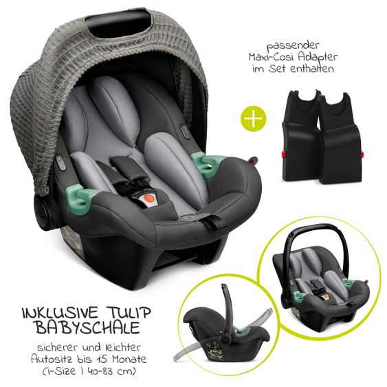 ABC Design 3in1 Kinderwagen-Set Salsa 4 Air - Fashion Edition Starter Set 9-teilig - Cornet - inkl. Autositz Tulip & Zubehörpaket