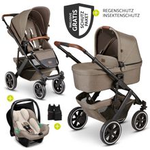 Set passeggino 3in1 Salsa 4 Air - incluso marsupio Tulip e pacchetto accessori XXL - Fashion Edition - Natura