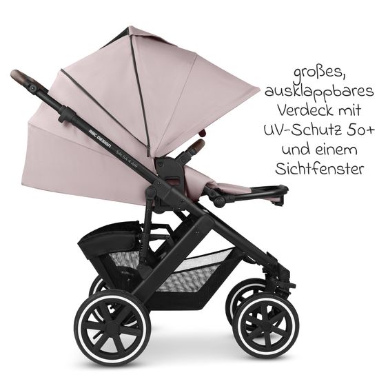 ABC Design 3in1 Kinderwagen-Set Salsa 4 Air - inkl. Babywanne, Autositz Pebble Pro, Sportsitz, Greifling, Buggybuch und XXL Zubehörpaket - Pure Edition - Berry