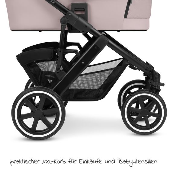 ABC Design 3in1 Kinderwagen-Set Salsa 4 Air - inkl. Babywanne, Autositz Pebble Pro, Sportsitz, Greifling, Buggybuch und XXL Zubehörpaket - Pure Edition - Berry