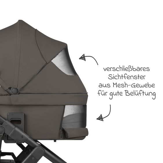 ABC Design 3in1 Kinderwagen-Set Salsa 4 Air - inkl. Babywanne, Autositz Pebble Pro, Sportsitz mit XXL Zubehörpaket - Cloud