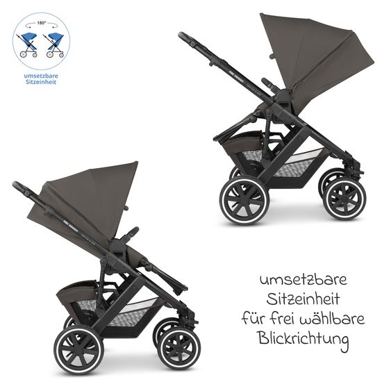 ABC Design 3in1 Kinderwagen-Set Salsa 4 Air - inkl. Babywanne, Autositz Pebble Pro, Sportsitz mit XXL Zubehörpaket - Cloud