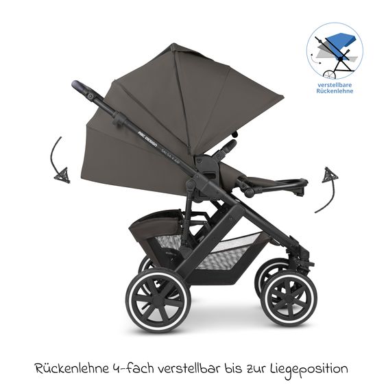 ABC Design 3in1 Kinderwagen-Set Salsa 4 Air - inkl. Babywanne, Autositz Pebble Pro, Sportsitz mit XXL Zubehörpaket - Cloud