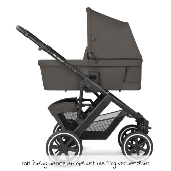 ABC Design 3in1 Kinderwagen-Set Salsa 4 Air - inkl. Babywanne, Autositz Pebble Pro, Sportsitz mit XXL Zubehörpaket - Cloud