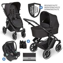 3in1 Kinderwagen-Set Salsa 4 Air - inkl. Babywanne, Autositz Tulip, Sportsitz und XXL Zubehörpaket - Ink