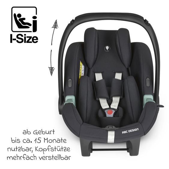 ABC Design Set passeggino 3in1 Salsa 4 Air - include navicella, seggiolino Tulip, seggiolino sportivo e pacchetto accessori XXL - Ink