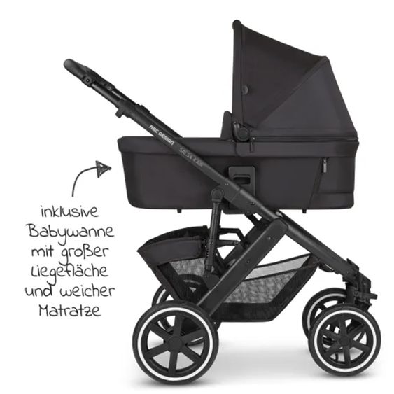 ABC Design Set passeggino 3in1 Salsa 4 Air - include navicella, seggiolino Tulip, seggiolino sportivo e pacchetto accessori XXL - Ink